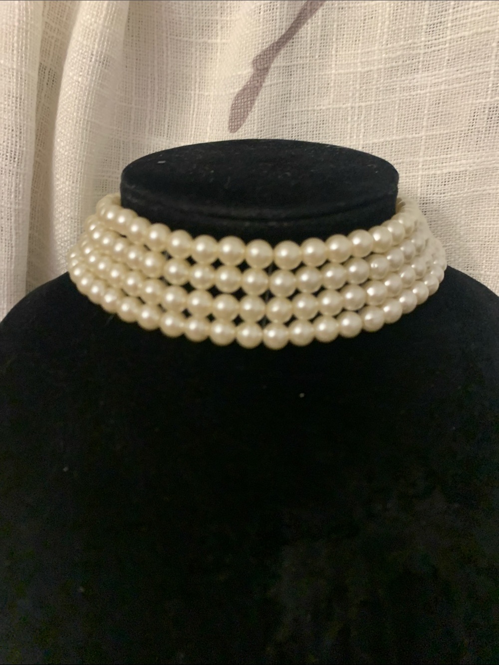 Classic Ivory Pearl Multi-Strand Choker Necklace